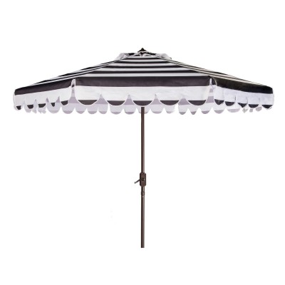 Safavieh Maui Single Scallop Striped 9' Crank Outdoor Umbrella, Multiple Colors   563068576